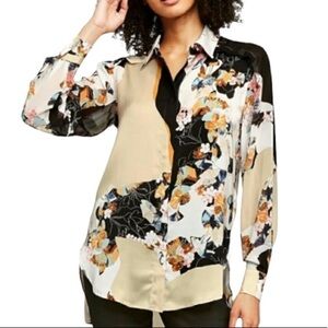 3.1 Phillip Lim x Target Long Sleeve Floral Button Front Shirt Blouse Si…